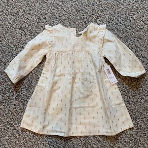 Cream and Gold Baby Girls Dress